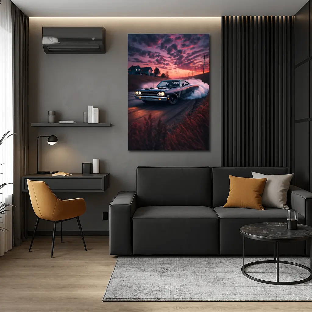 Plymouth Road Runner Burnout Sunset Drift – Wall Art