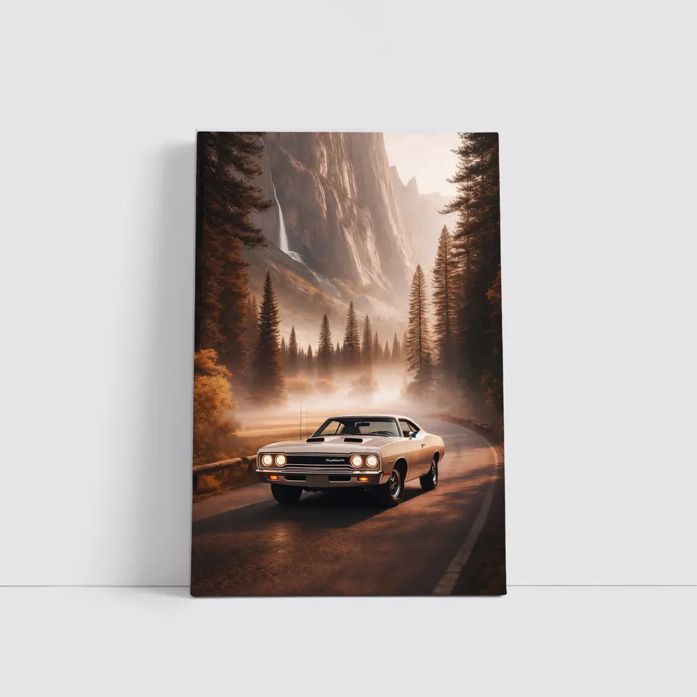 Plymouth Road Runner Classic Muscle Car Forest – Wall Art