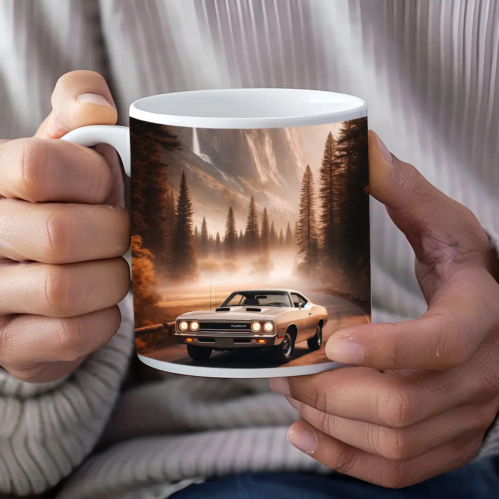 Plymouth Road Runner Classic Muscle Car Forest – Mugs