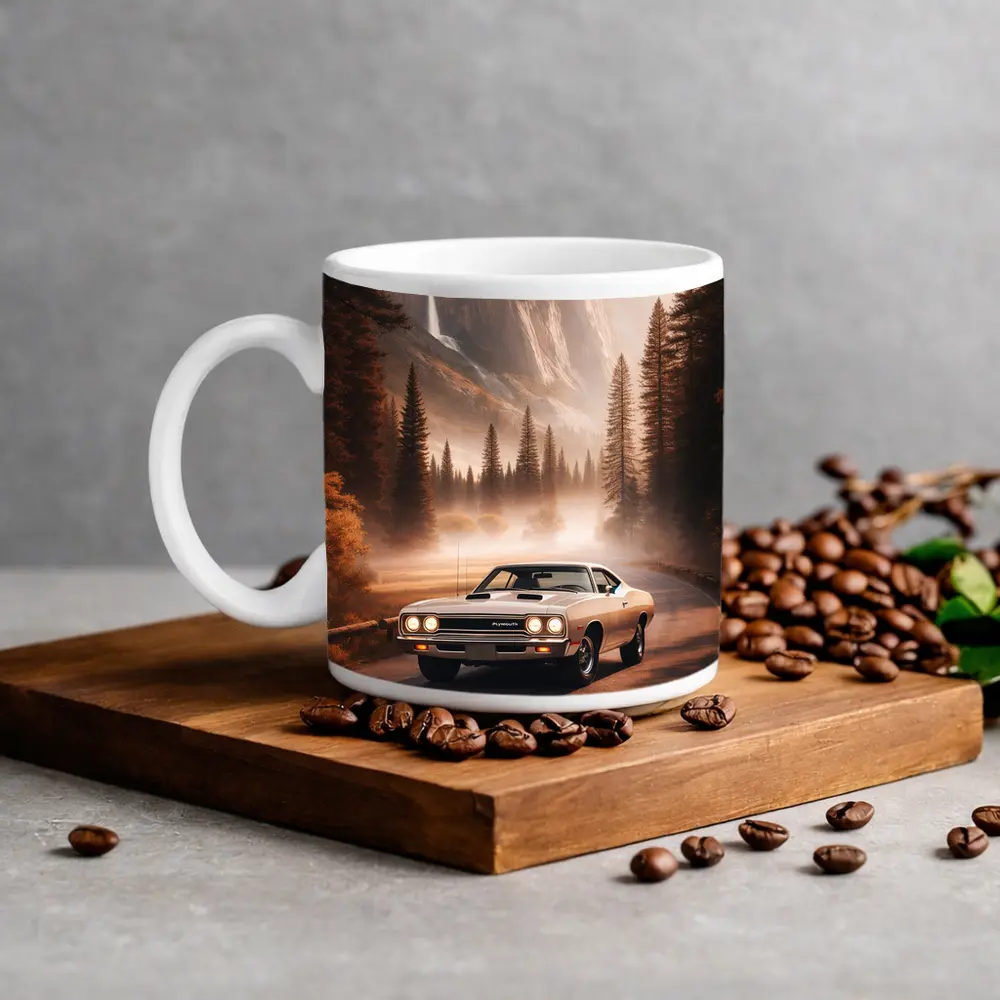 Plymouth Road Runner Classic Muscle Car Forest – Mugs