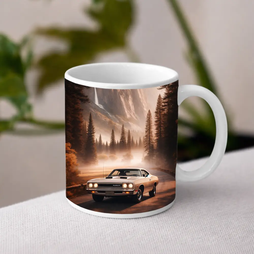 Plymouth Road Runner Classic Muscle Car Forest – Mugs