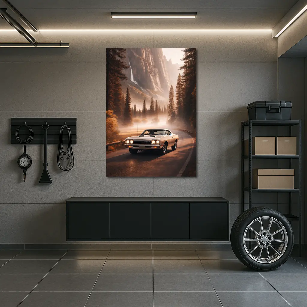 Plymouth Road Runner Classic Muscle Car Forest – Wall Art