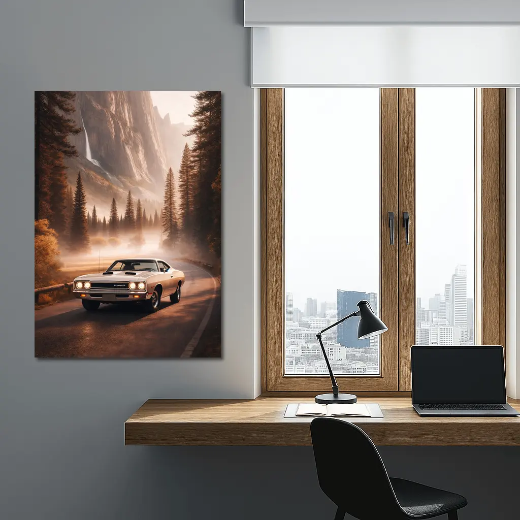 Plymouth Road Runner Classic Muscle Car Forest – Wall Art