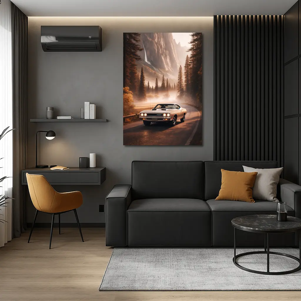 Plymouth Road Runner Classic Muscle Car Forest – Wall Art