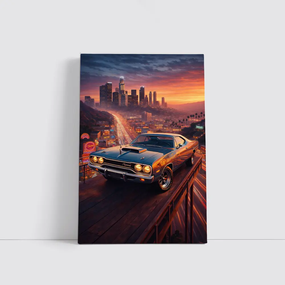 Plymouth Road Runner Los Angeles Sunset Skyline – Wall Art