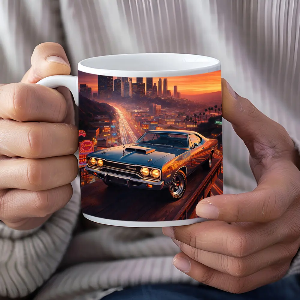 Plymouth Road Runner Los Angeles Sunset Skyline – Mugs
