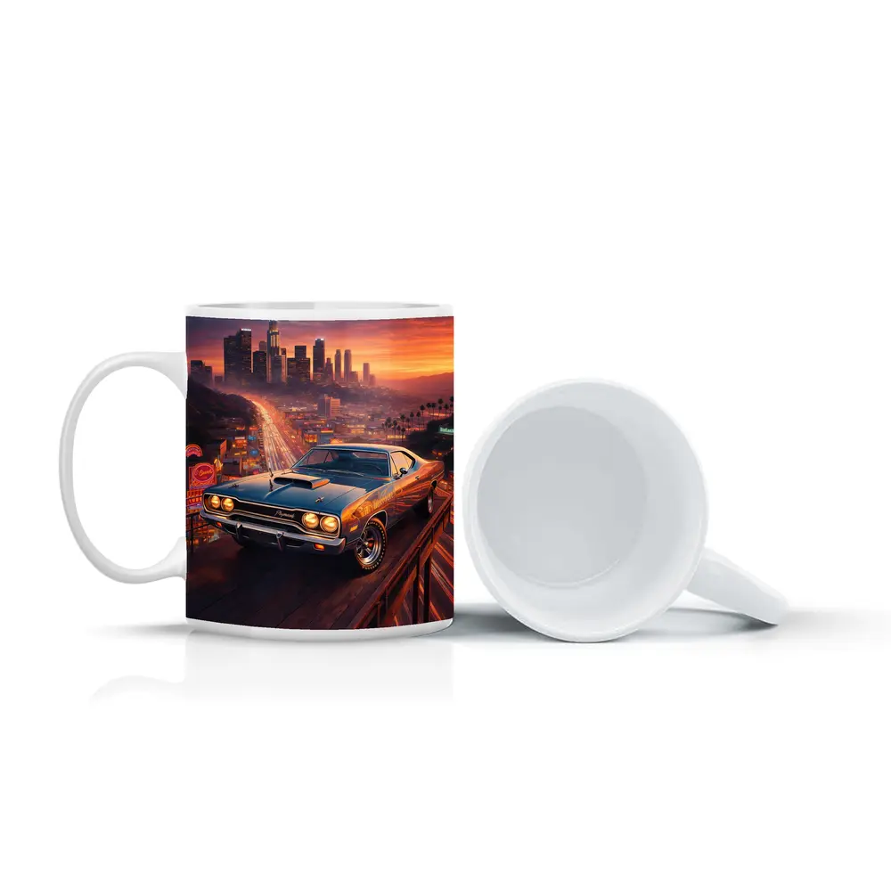 Plymouth Road Runner Los Angeles Sunset Skyline – Mugs