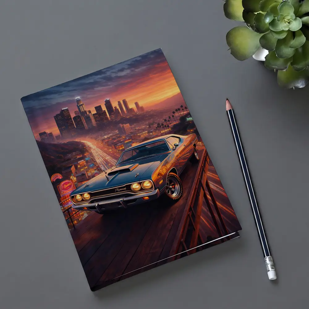 Plymouth Road Runner Los Angeles Sunset Skyline – Notebooks