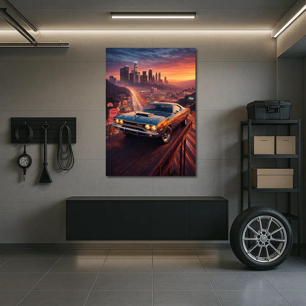 Plymouth Road Runner Los Angeles Sunset Skyline – Wall Art