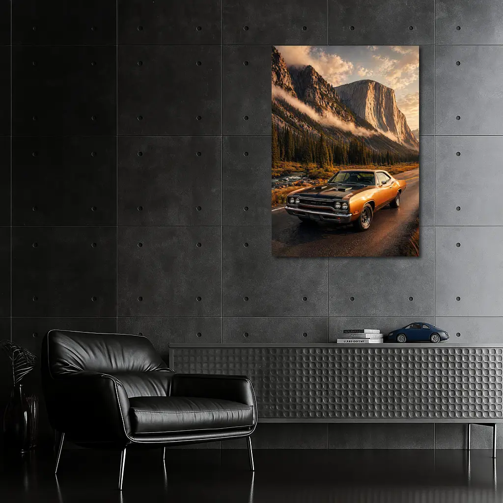 Plymouth Road Runner Classic Muscle Mountain Road – Wall Art