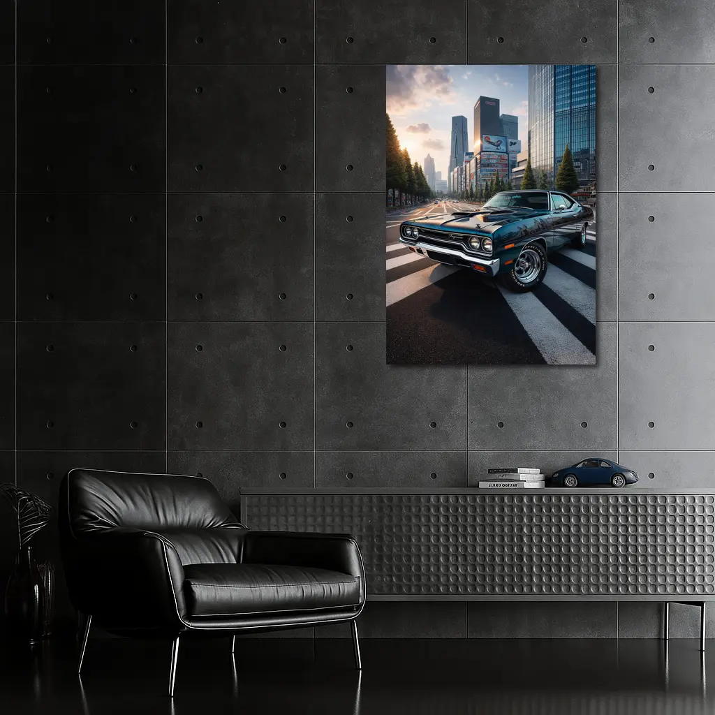 Plymouth Road Runner Classic Muscle Tokyo City – Wall Art