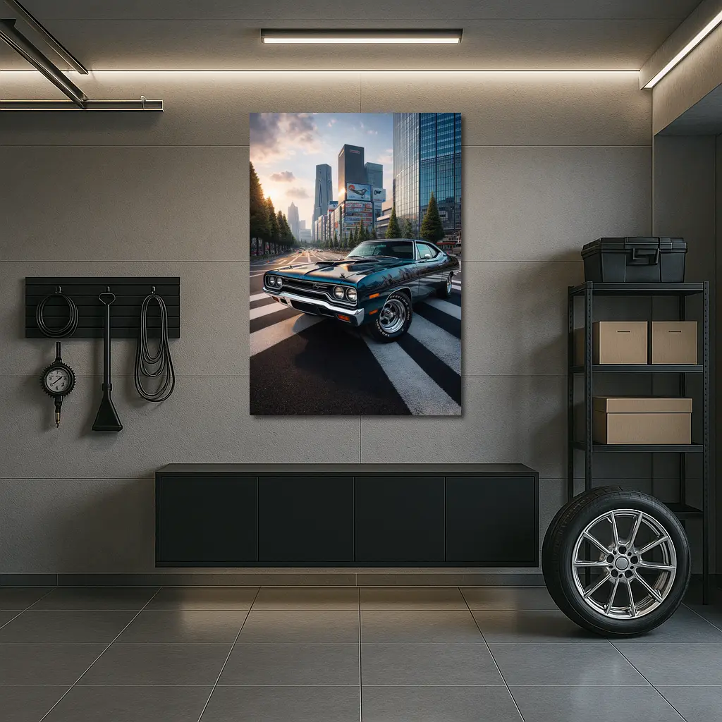 Plymouth Road Runner Classic Muscle Tokyo City – Wall Art