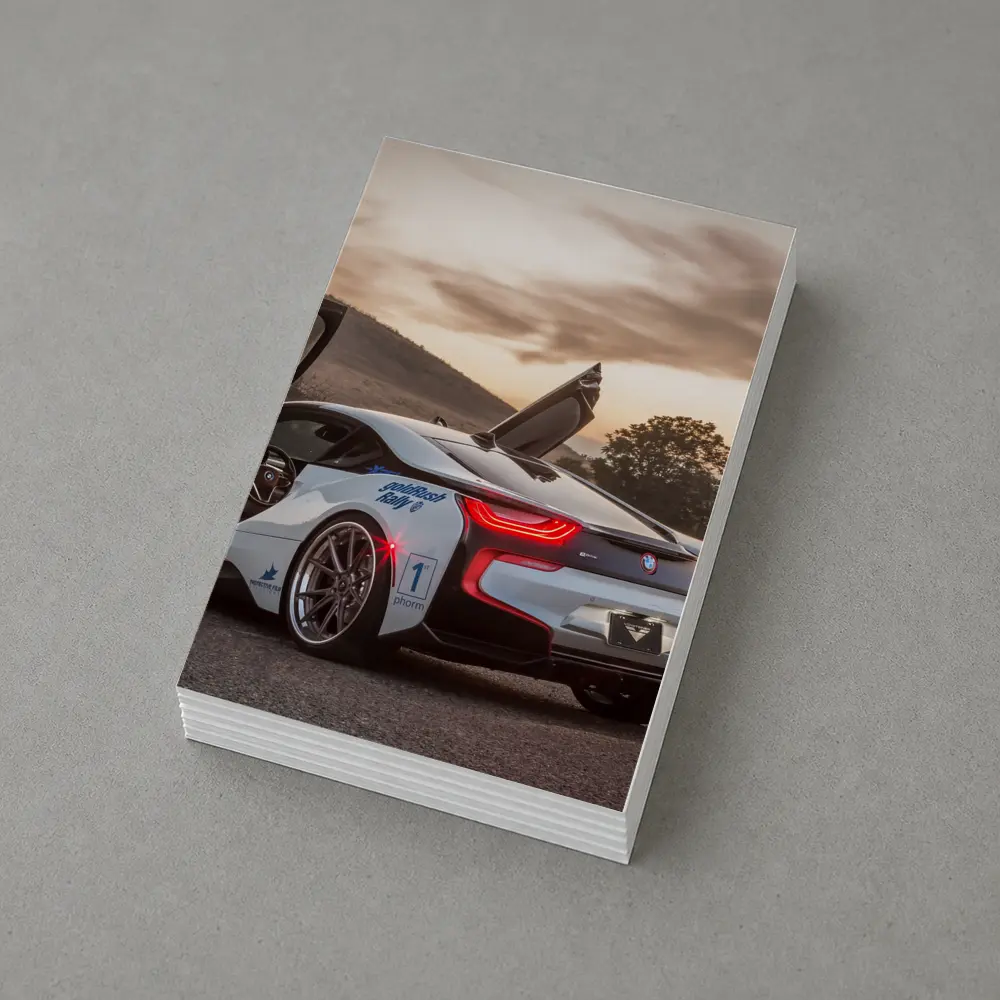 BMW i8 Scissor Doors Sunset Sky – Postcards