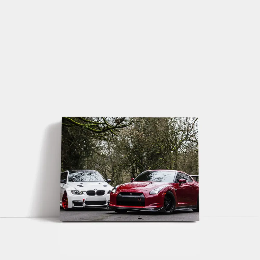 BMW M3 and Nissan GT-R Duo Parked – Wall Art