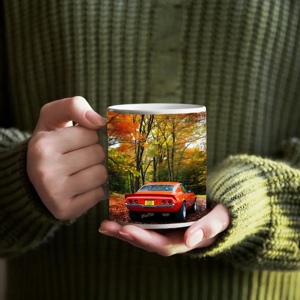 1971 Chevrolet Camaro Red Autumn Forest – Mugs