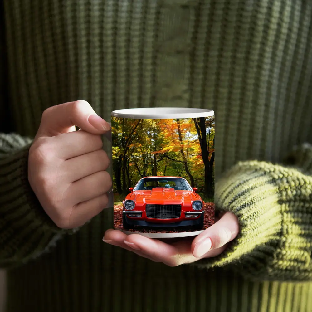 1971 Chevrolet Camaro Red Autumn Forest – Mugs