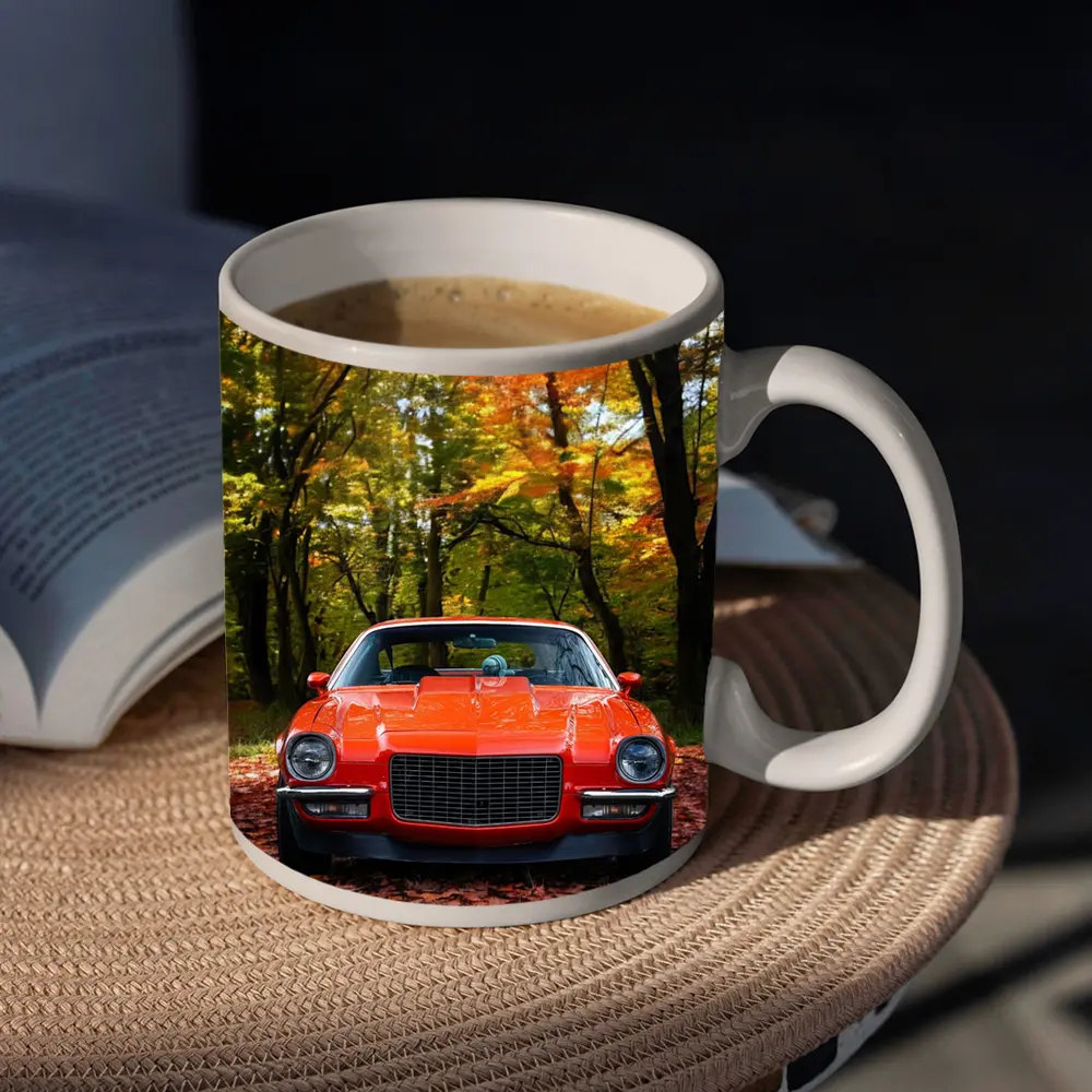1971 Chevrolet Camaro Red Autumn Forest – Mugs