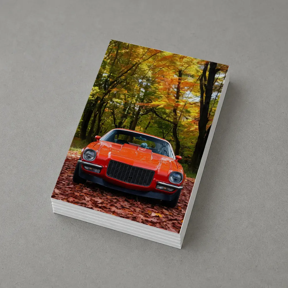 1971 Chevrolet Camaro Red Autumn Forest – Postcards