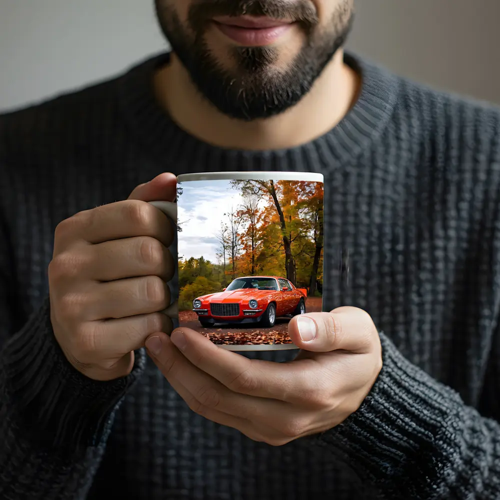 1971 Chevrolet Camaro Red Autumn Forest – Mugs