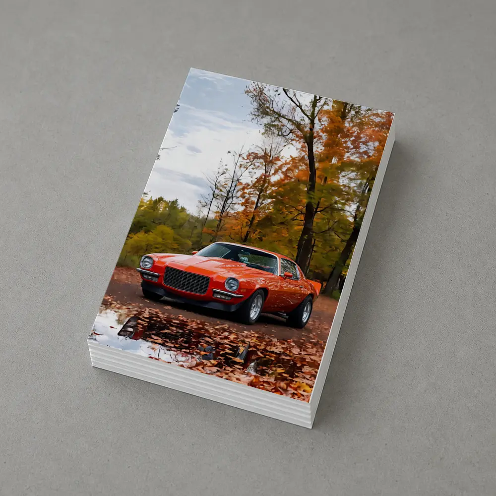 1971 Chevrolet Camaro Red Autumn Forest – Postcards