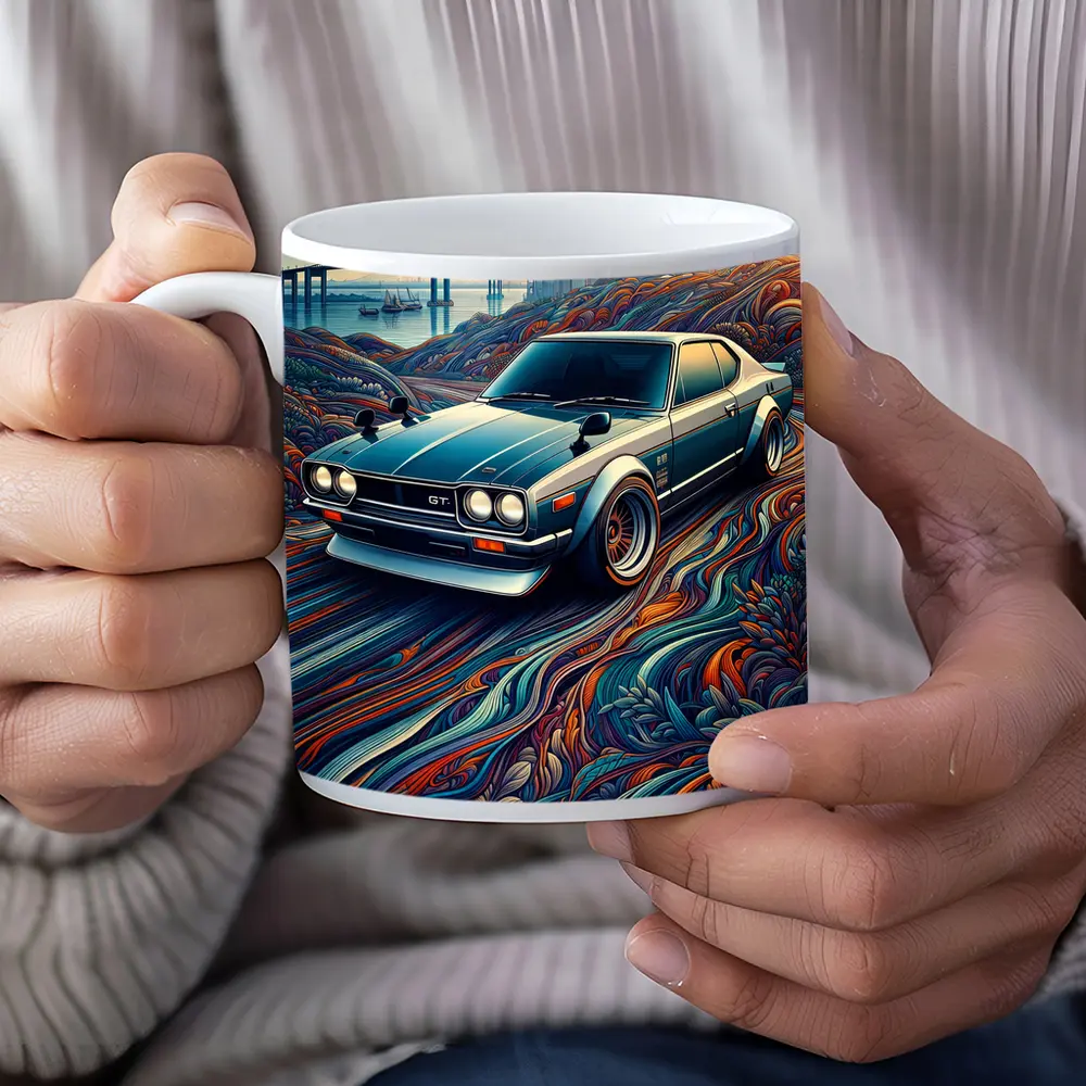 Nissan Skyline GT Tokyo Skyline Abstract Art – Mugs