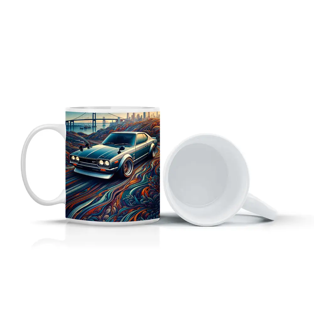 Nissan Skyline GT Tokyo Skyline Abstract Art – Mugs