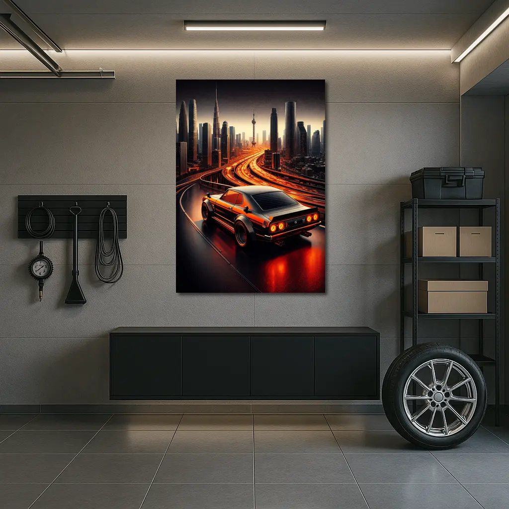 Nissan Skyline GT-R City Night Drive – Wall Art