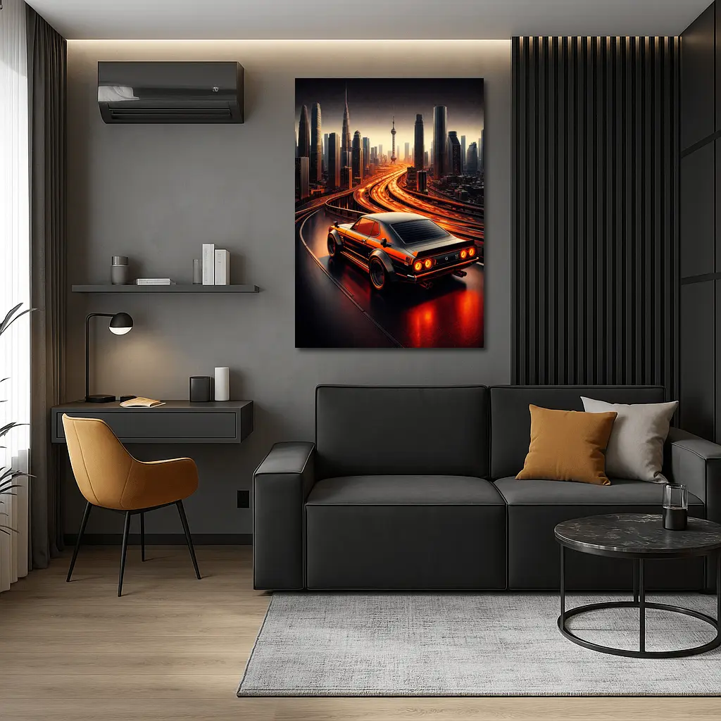 Nissan Skyline GT-R City Night Drive – Wall Art