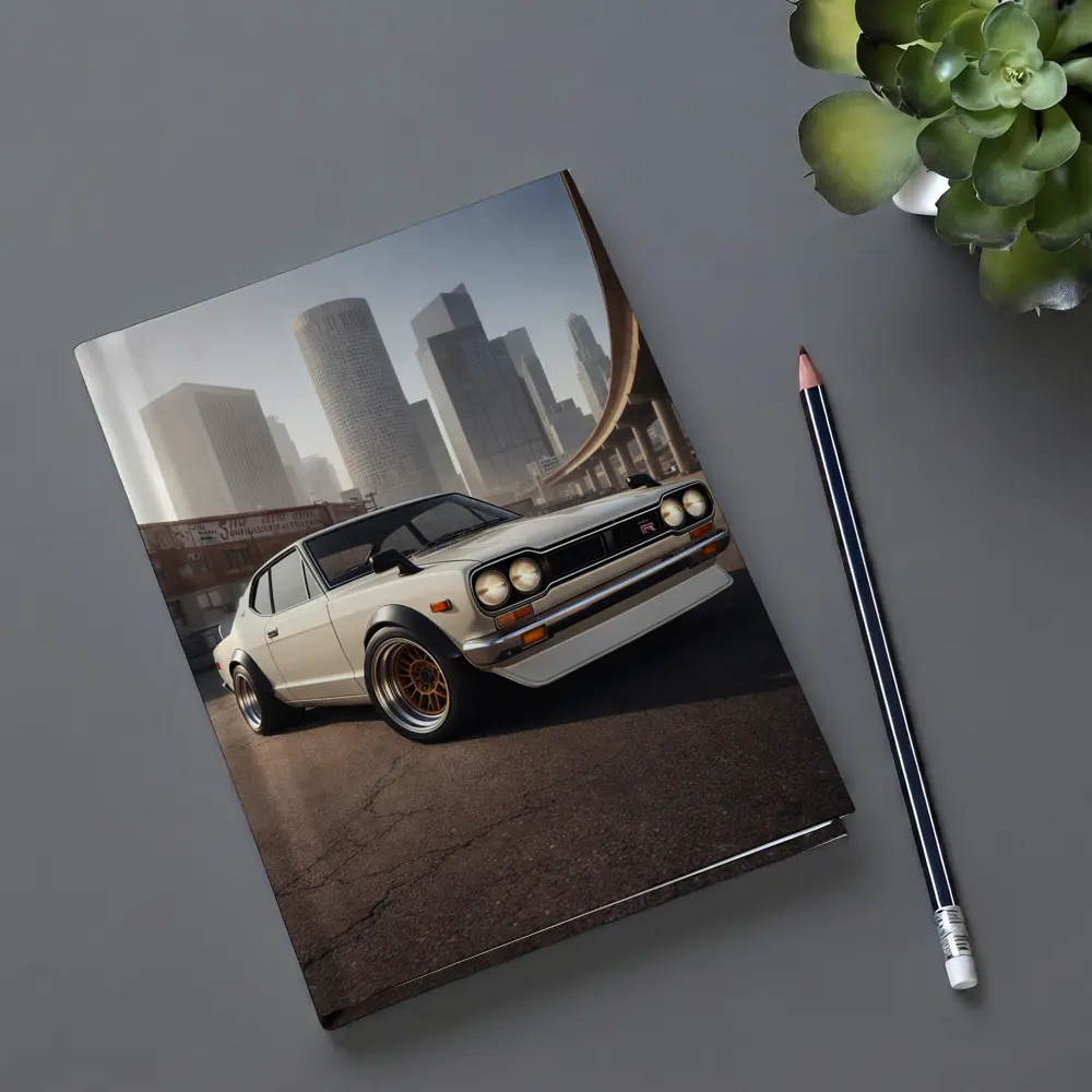 Nissan Skyline GT-R White City Streets – Notebooks