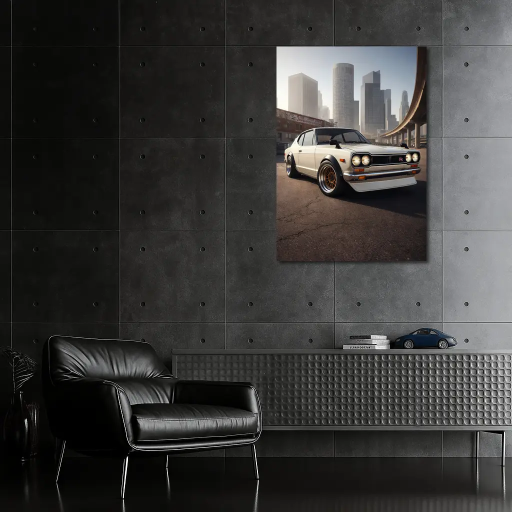 Nissan Skyline GT-R White City Streets – Wall Art