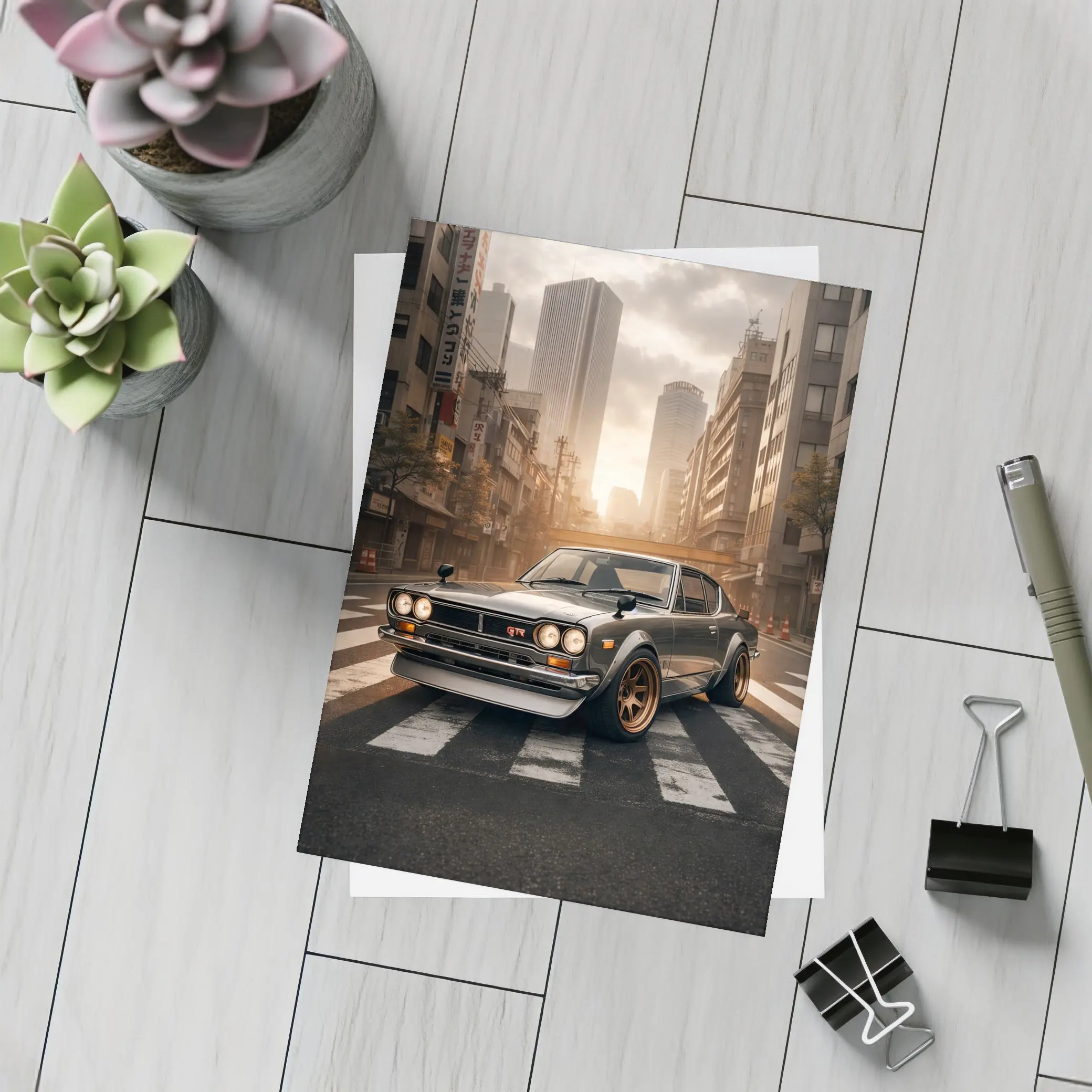 Nissan Skyline GTR Classic Japanese City Street – Postcards