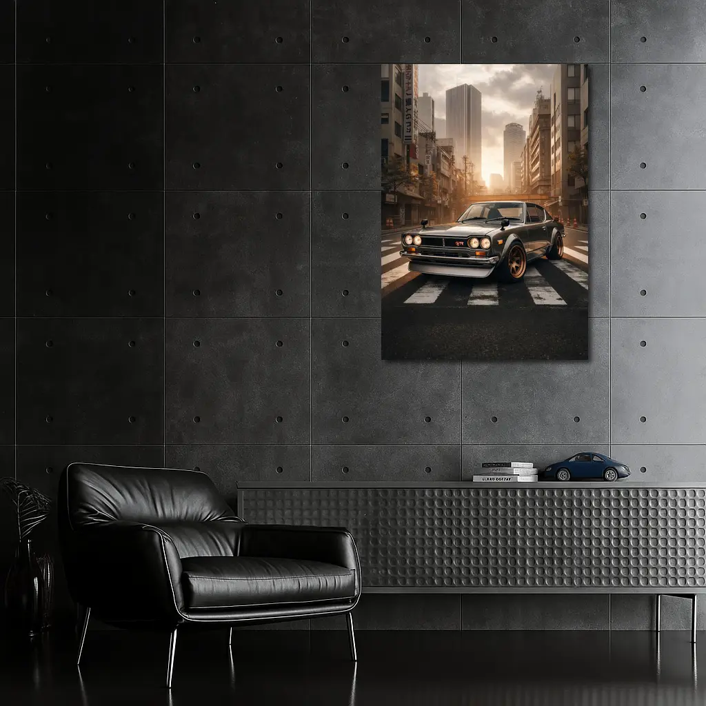 Nissan Skyline GTR Classic Japanese City Street – Wall Art