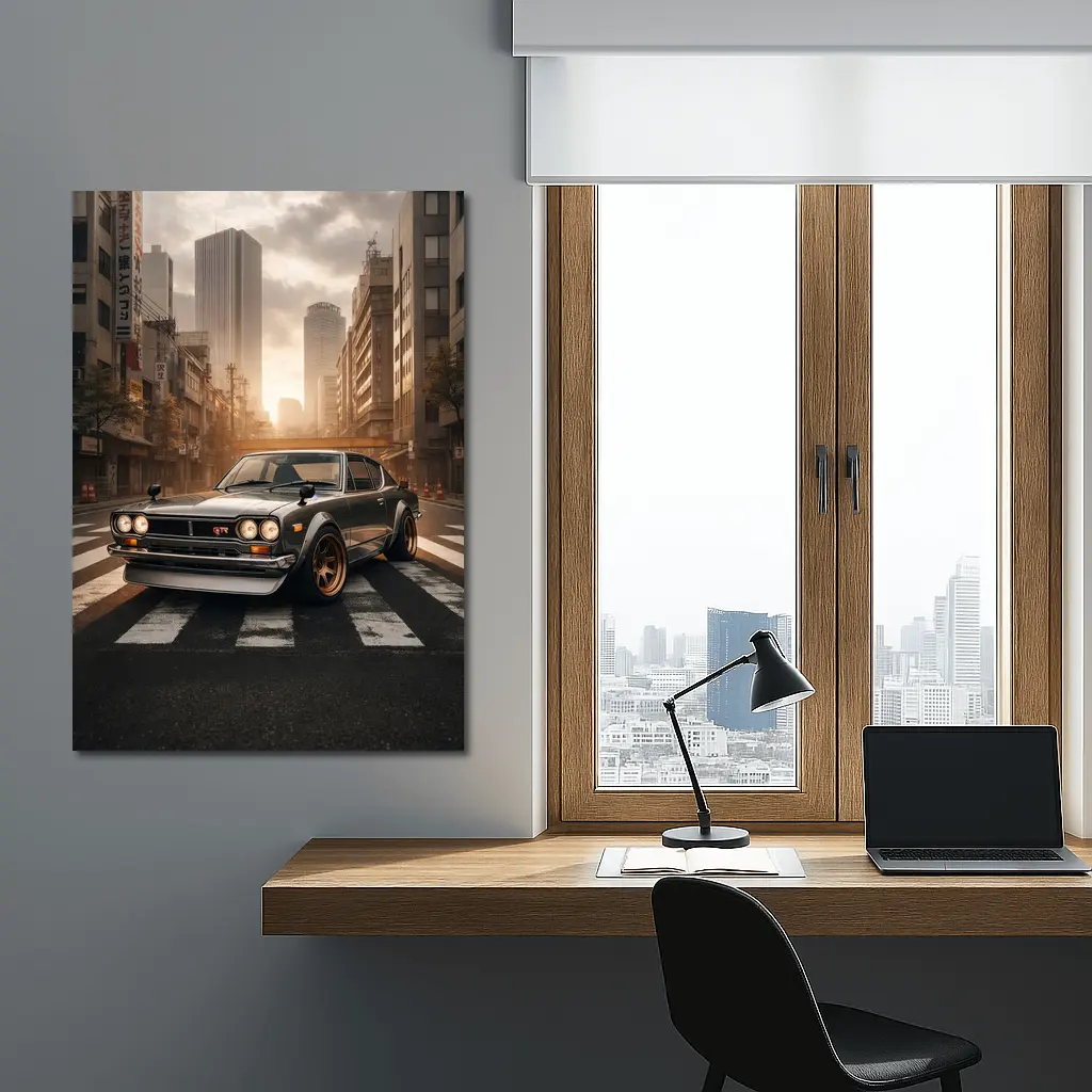 Nissan Skyline GTR Classic Japanese City Street – Wall Art