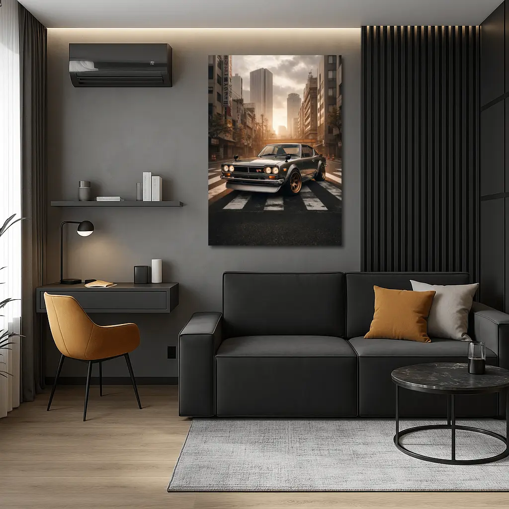 Nissan Skyline GTR Classic Japanese City Street – Wall Art