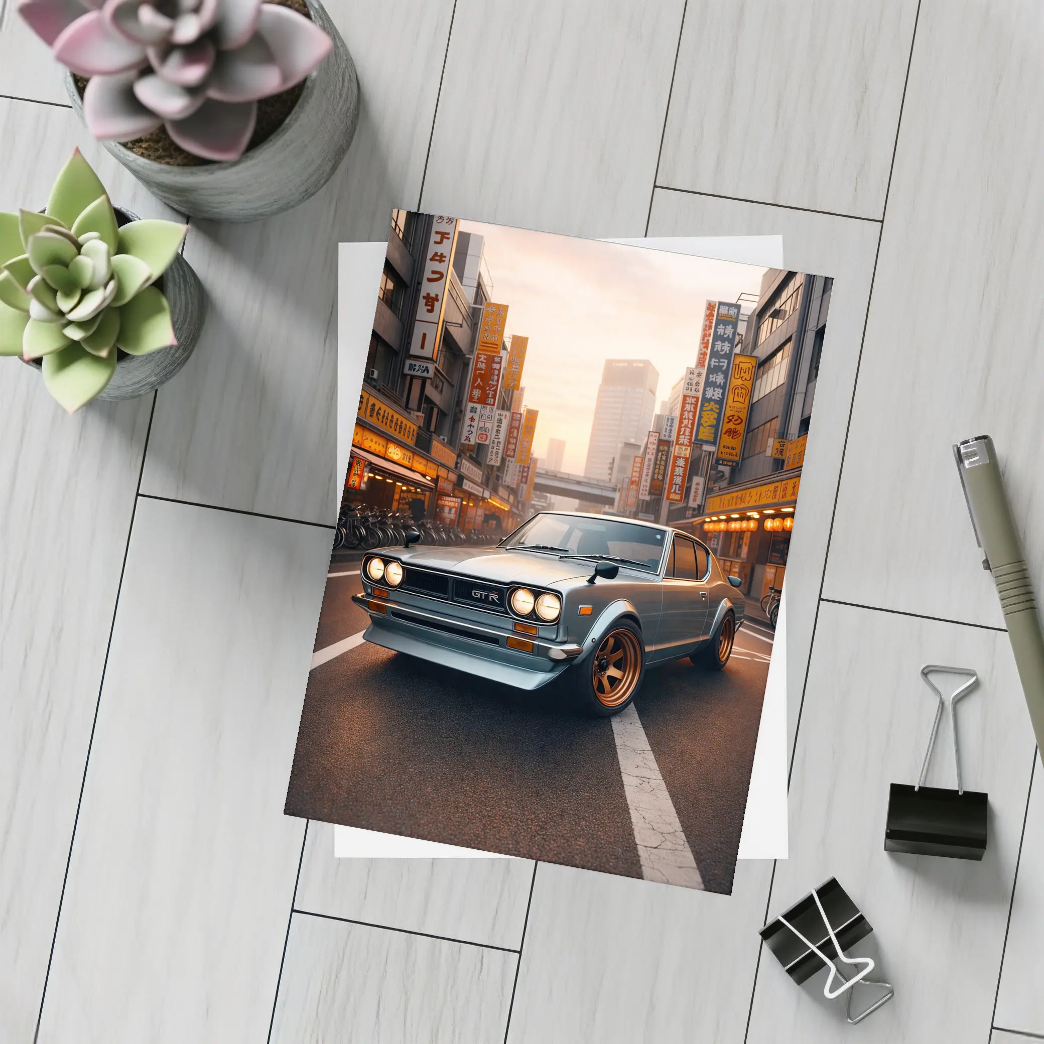 Nissan Skyline GTR Classic Japanese City Street – Postcards