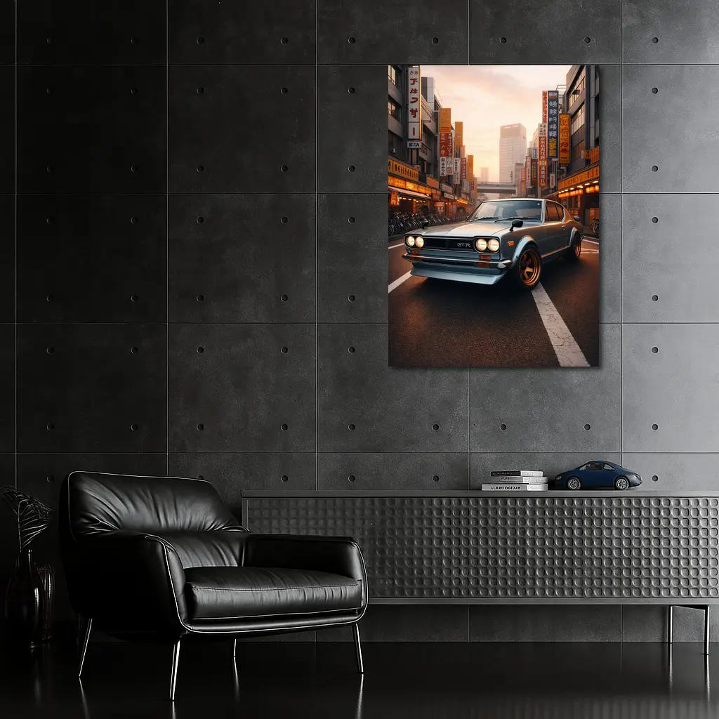 Nissan Skyline GTR Classic Japanese City Street – Wall Art