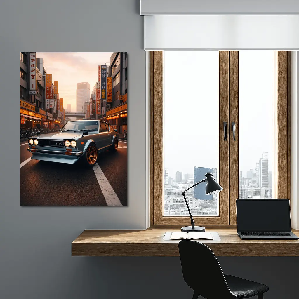 Nissan Skyline GTR Classic Japanese City Street – Wall Art