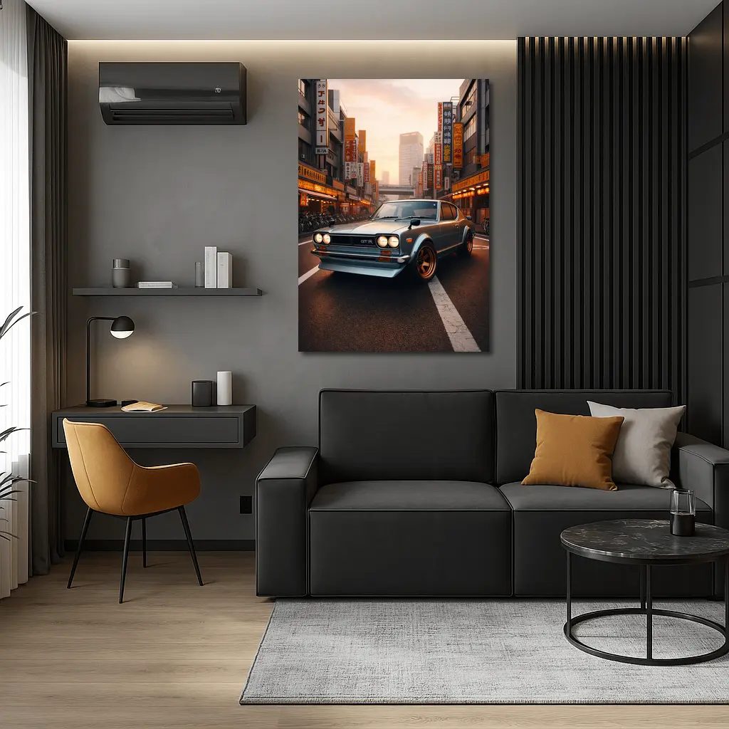 Nissan Skyline GTR Classic Japanese City Street – Wall Art