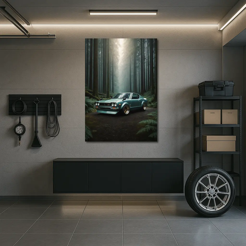 Nissan Skyline GTR Classic Car Forest – Wall Art