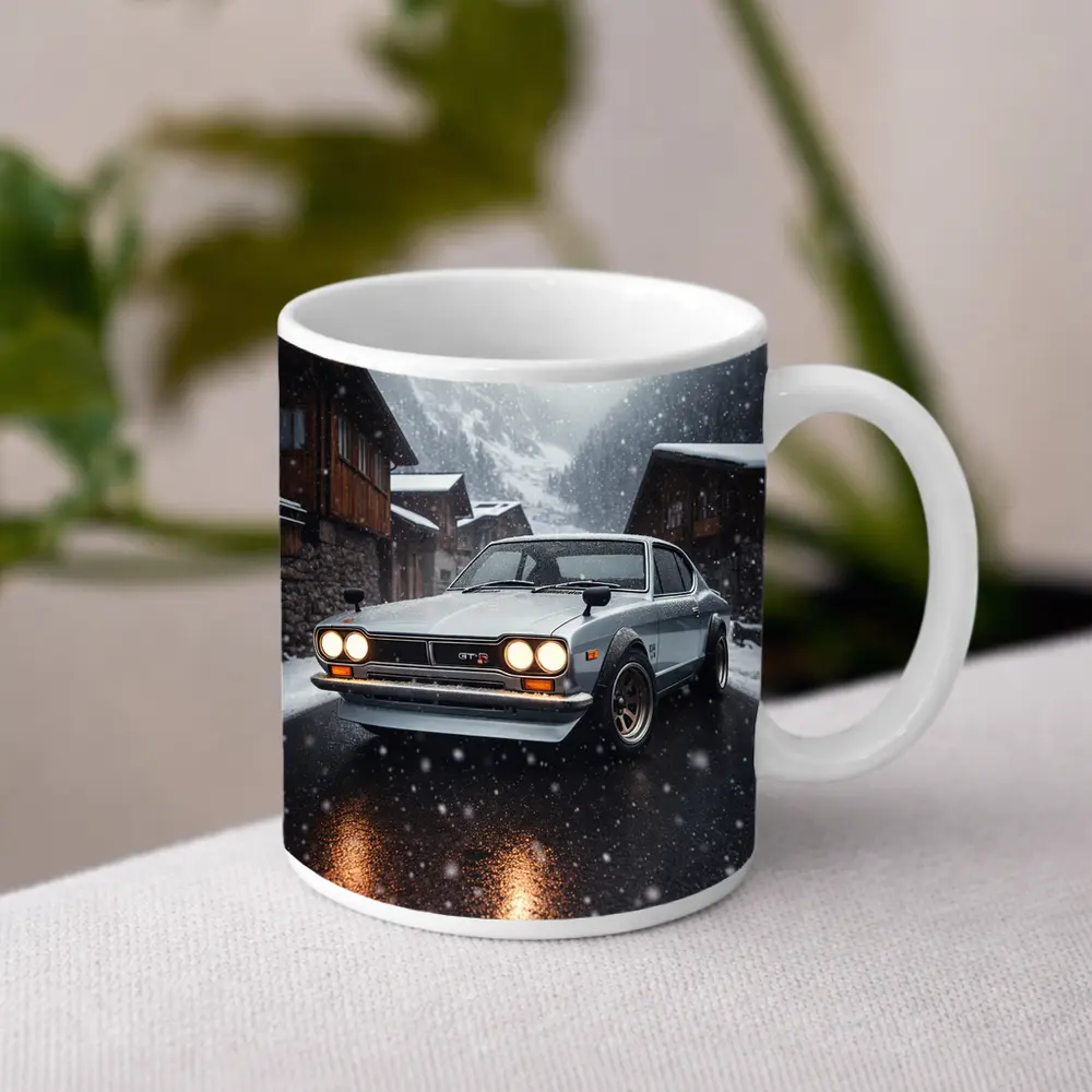 Nissan Skyline GT-R in Winter Snowfall – Mugs
