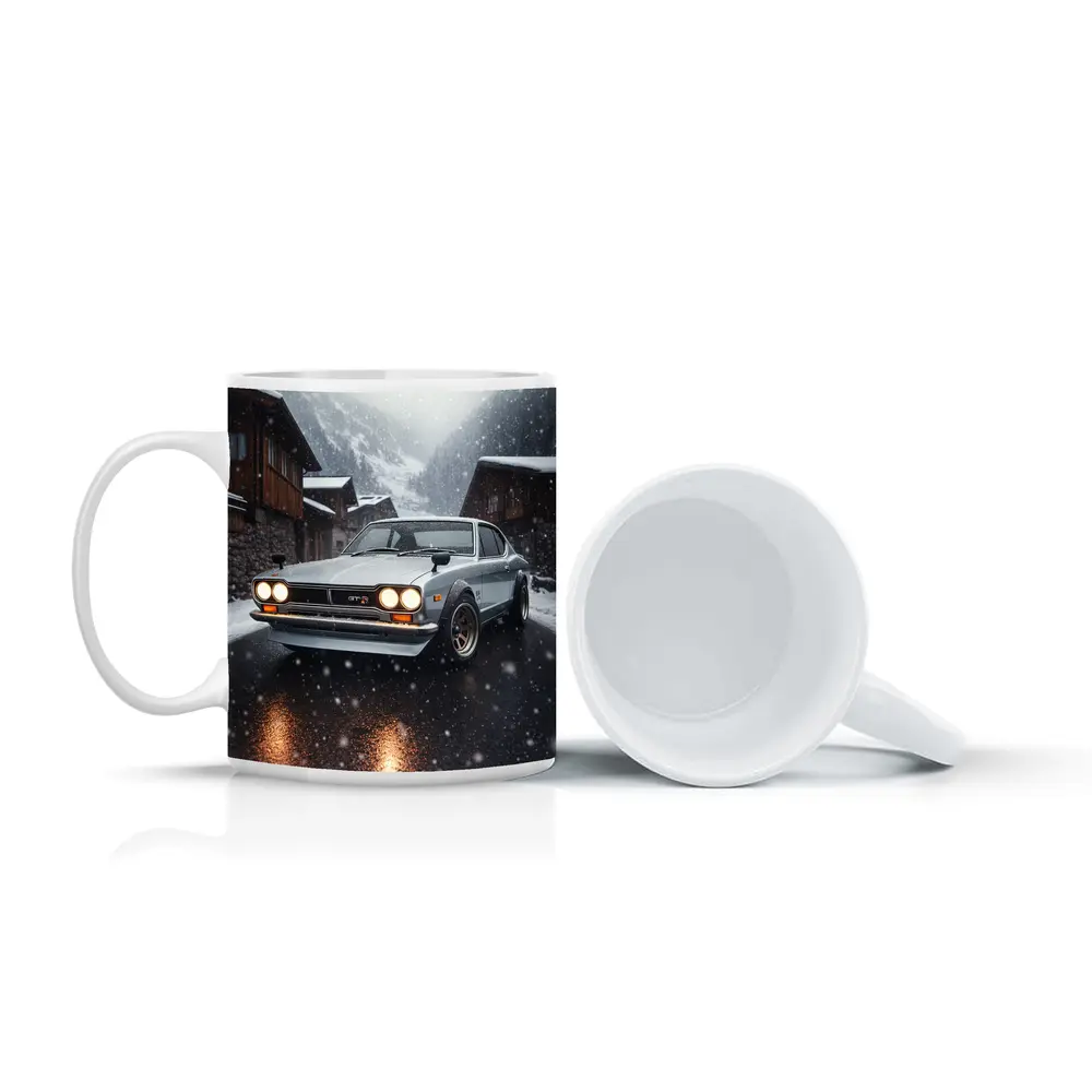 Nissan Skyline GT-R in Winter Snowfall – Mugs