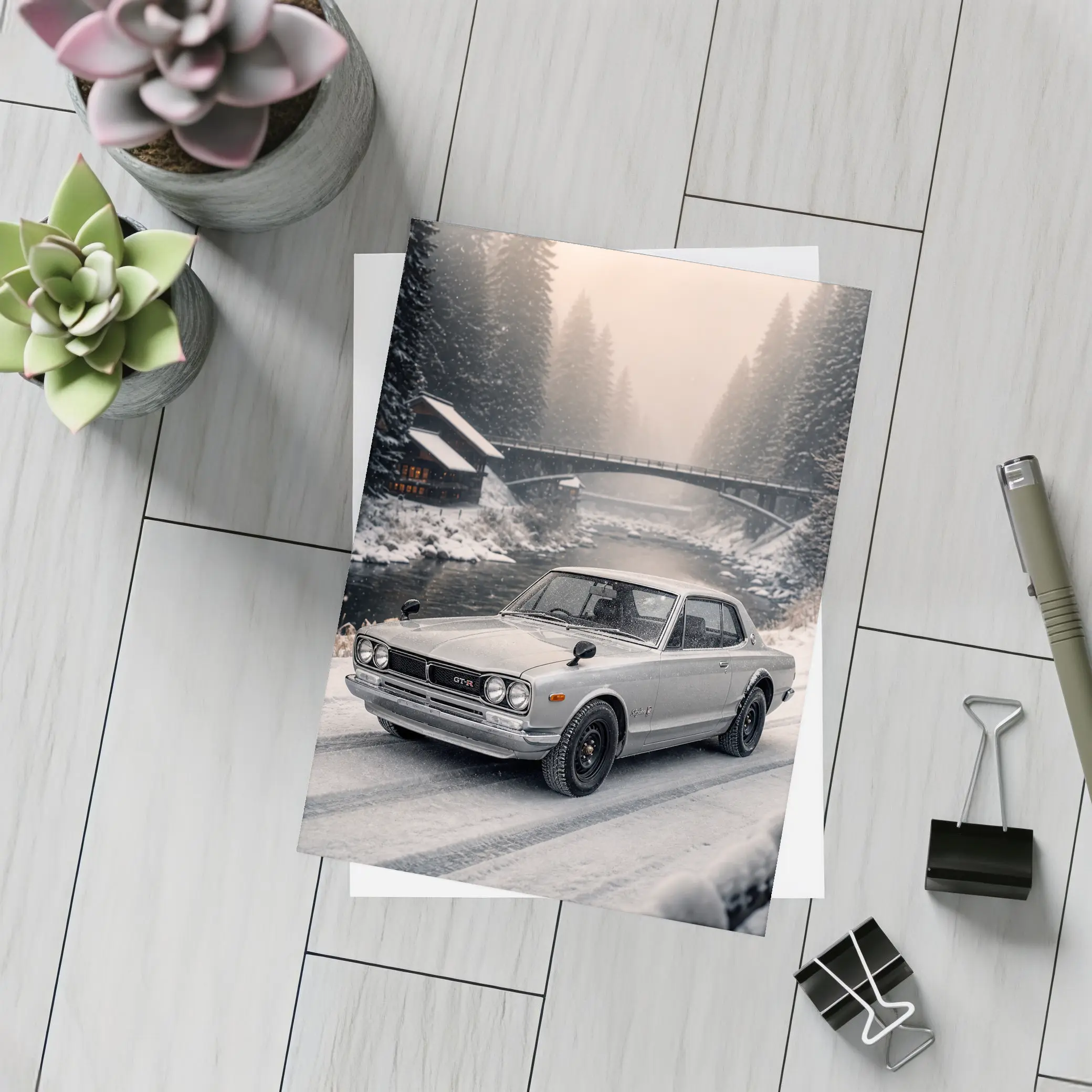 Nissan Skyline GT-R Classic Winter Snow Scene – Postcards