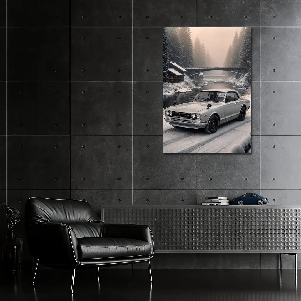 Nissan Skyline GT-R Classic Winter Snow Scene – Wall Art