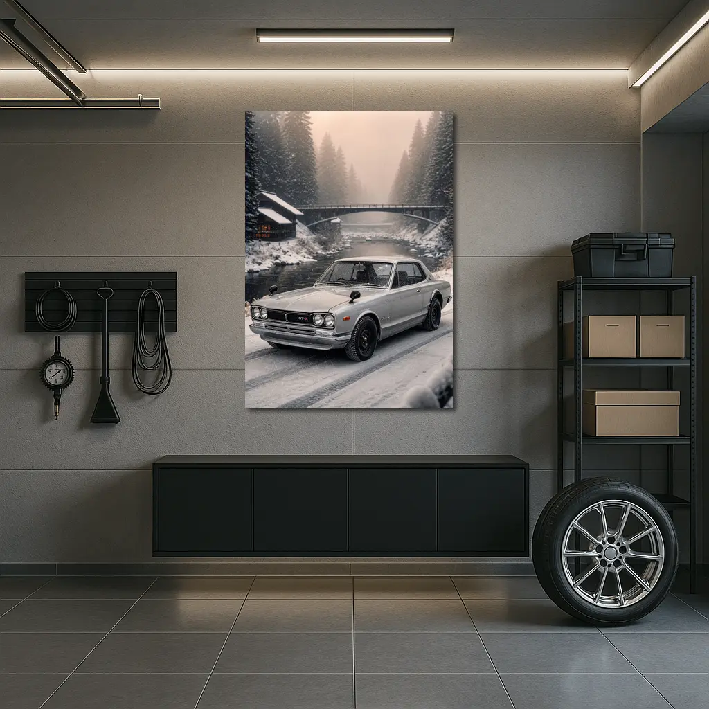 Nissan Skyline GT-R Classic Winter Snow Scene – Wall Art