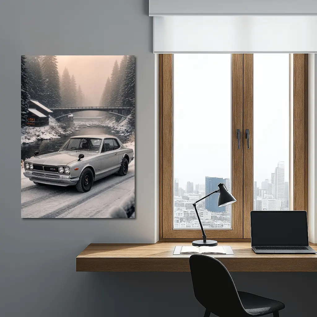 Nissan Skyline GT-R Classic Winter Snow Scene – Wall Art
