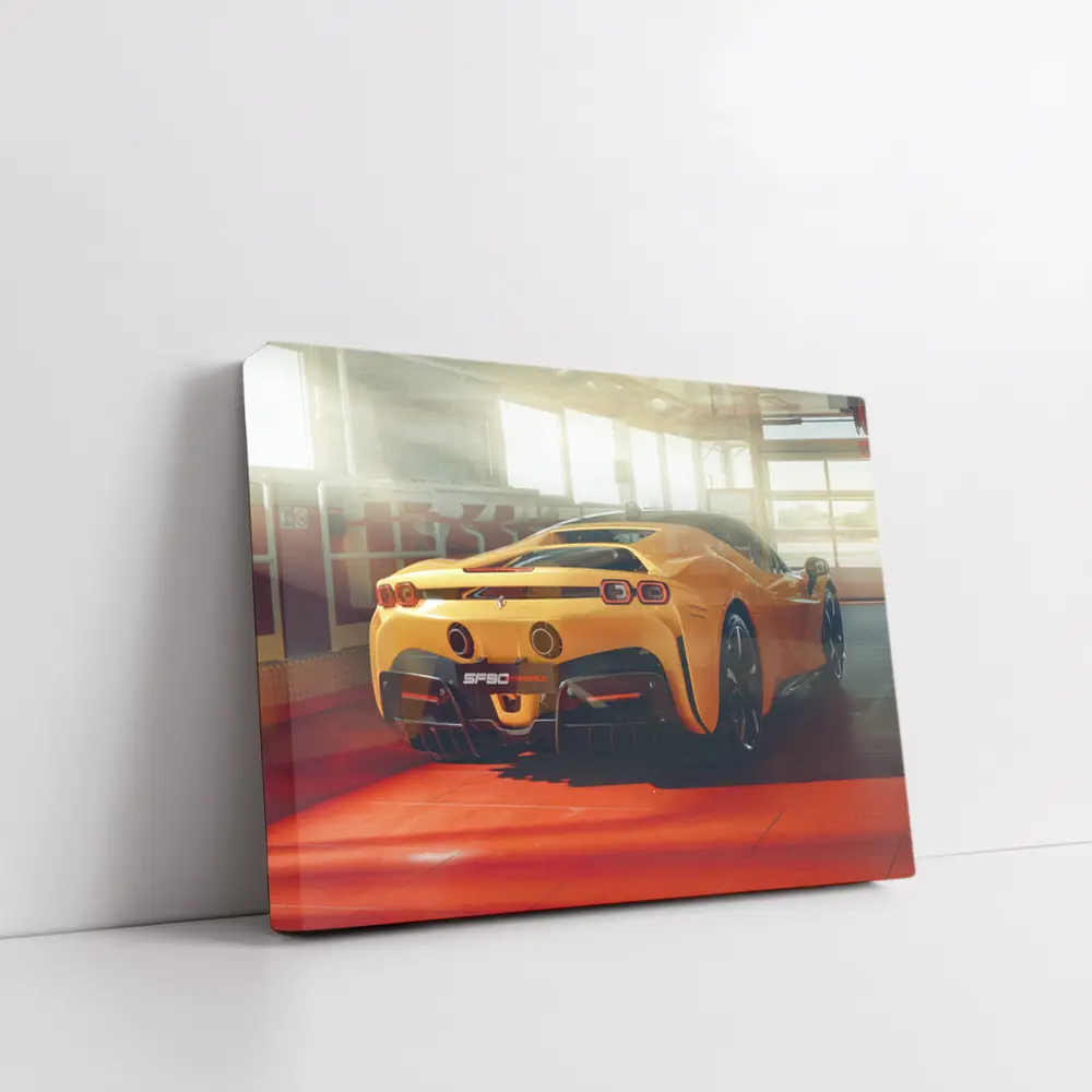 Ferrari SF90 Stradale Yellow Garage Rear – Wall Art