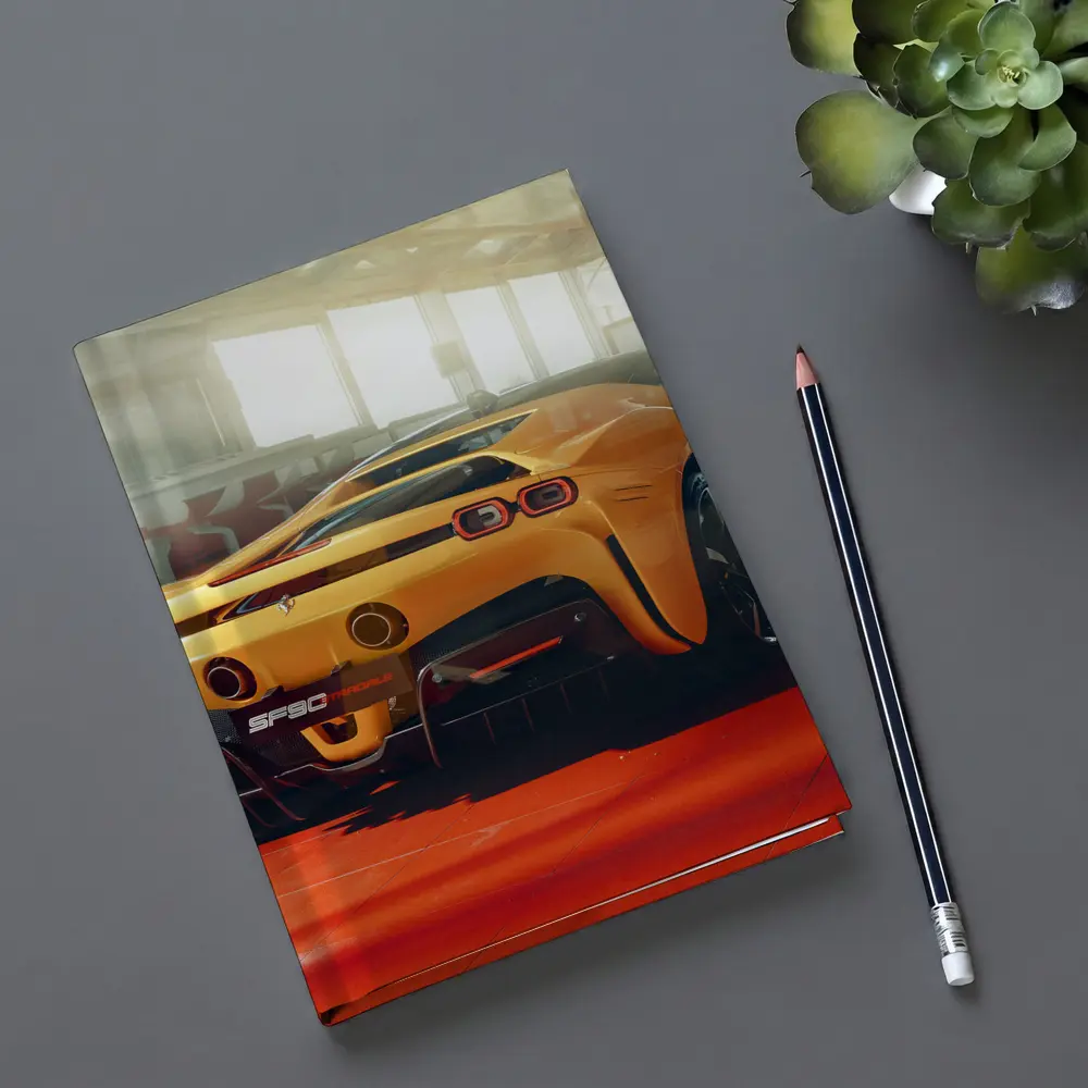 Ferrari SF90 Stradale Yellow Garage Rear – Notebooks