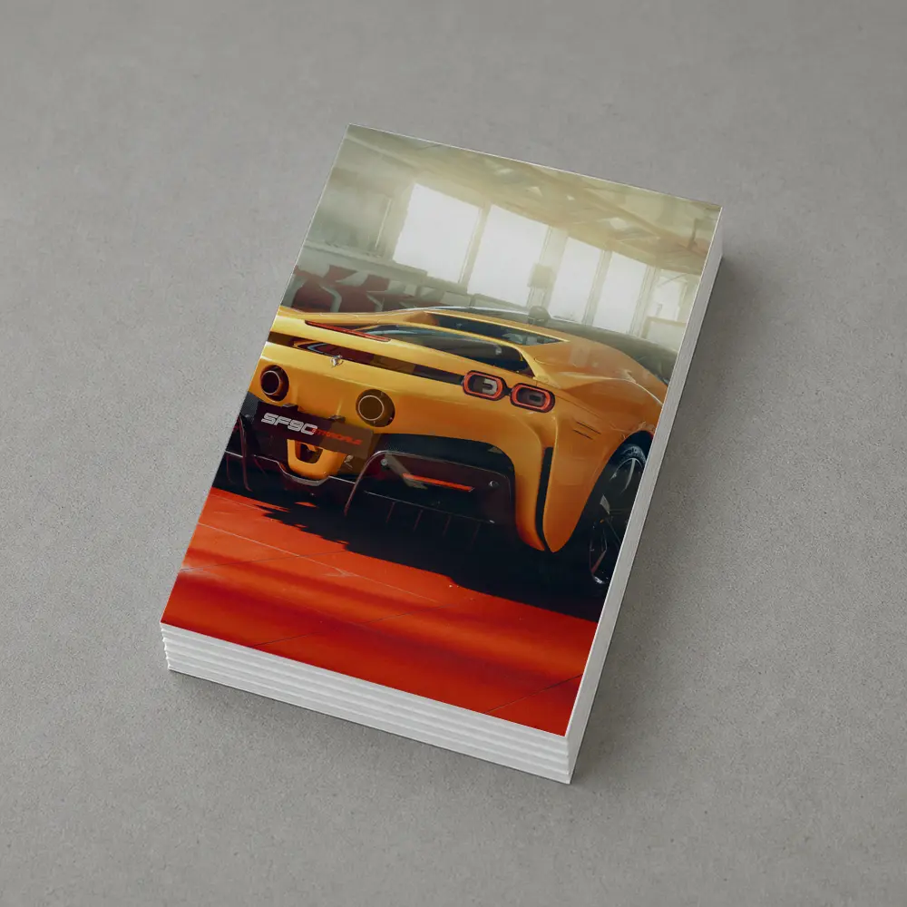 Ferrari SF90 Stradale Yellow Garage Rear – Postcards