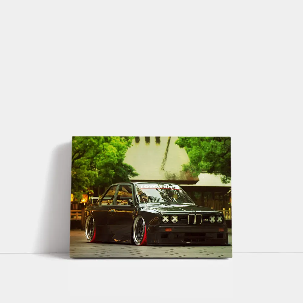 BMW M3 E30 Black Slammed Street Build – Wall Art