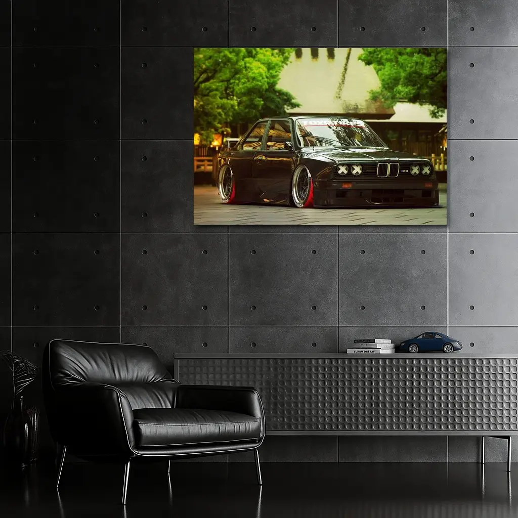 BMW M3 E30 Black Slammed Street Build – Wall Art